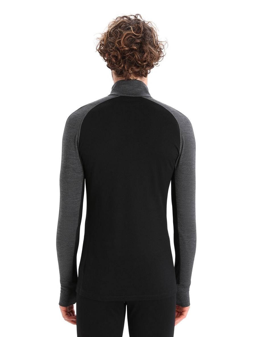 Jet Heather / Black Icebreaker 260 ZoneKnit™ Merino Long Sleeve Half Zip Men's Base Layers | AU 1325JPQJ